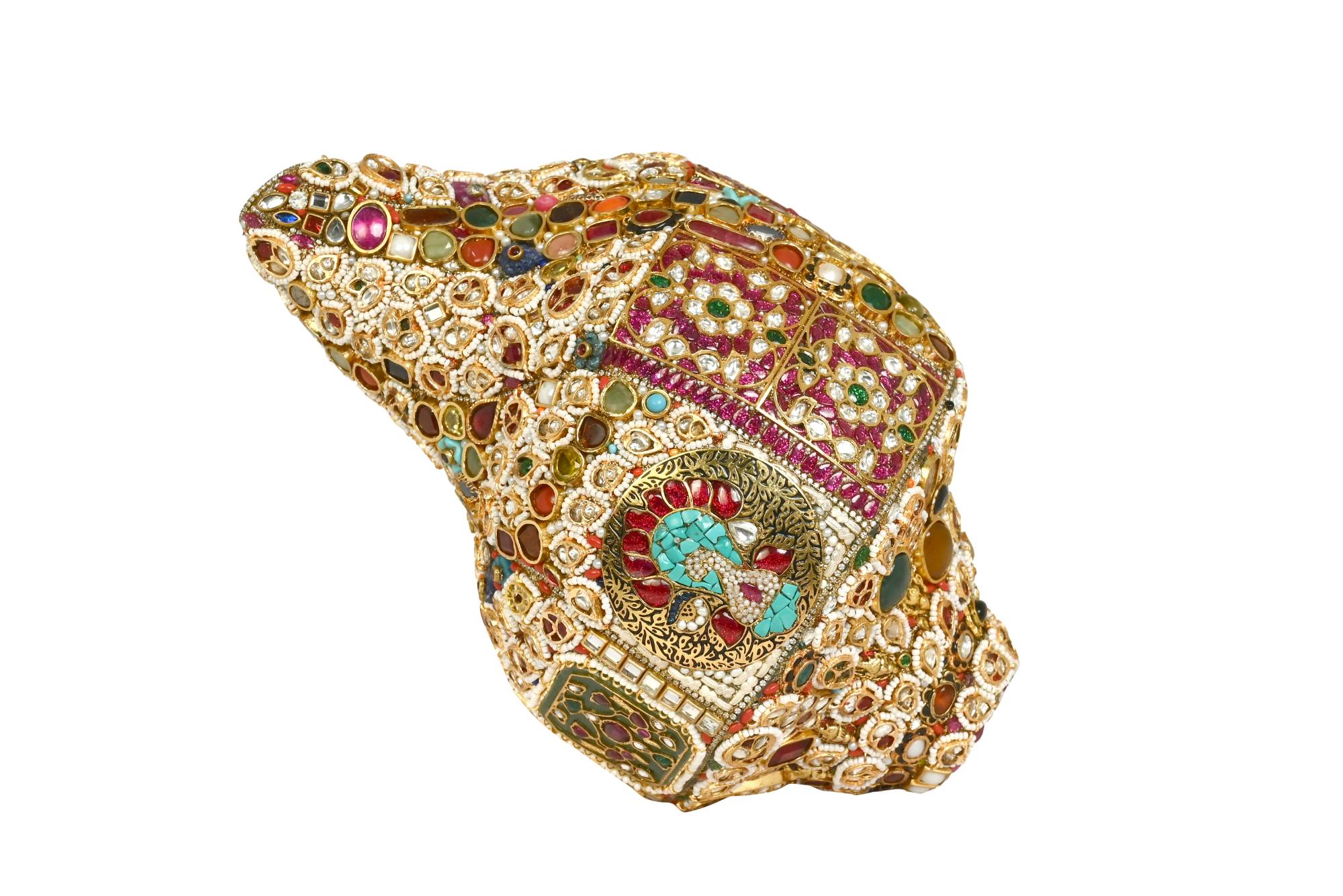Ornate Gemstone & Gold Embellished Conch