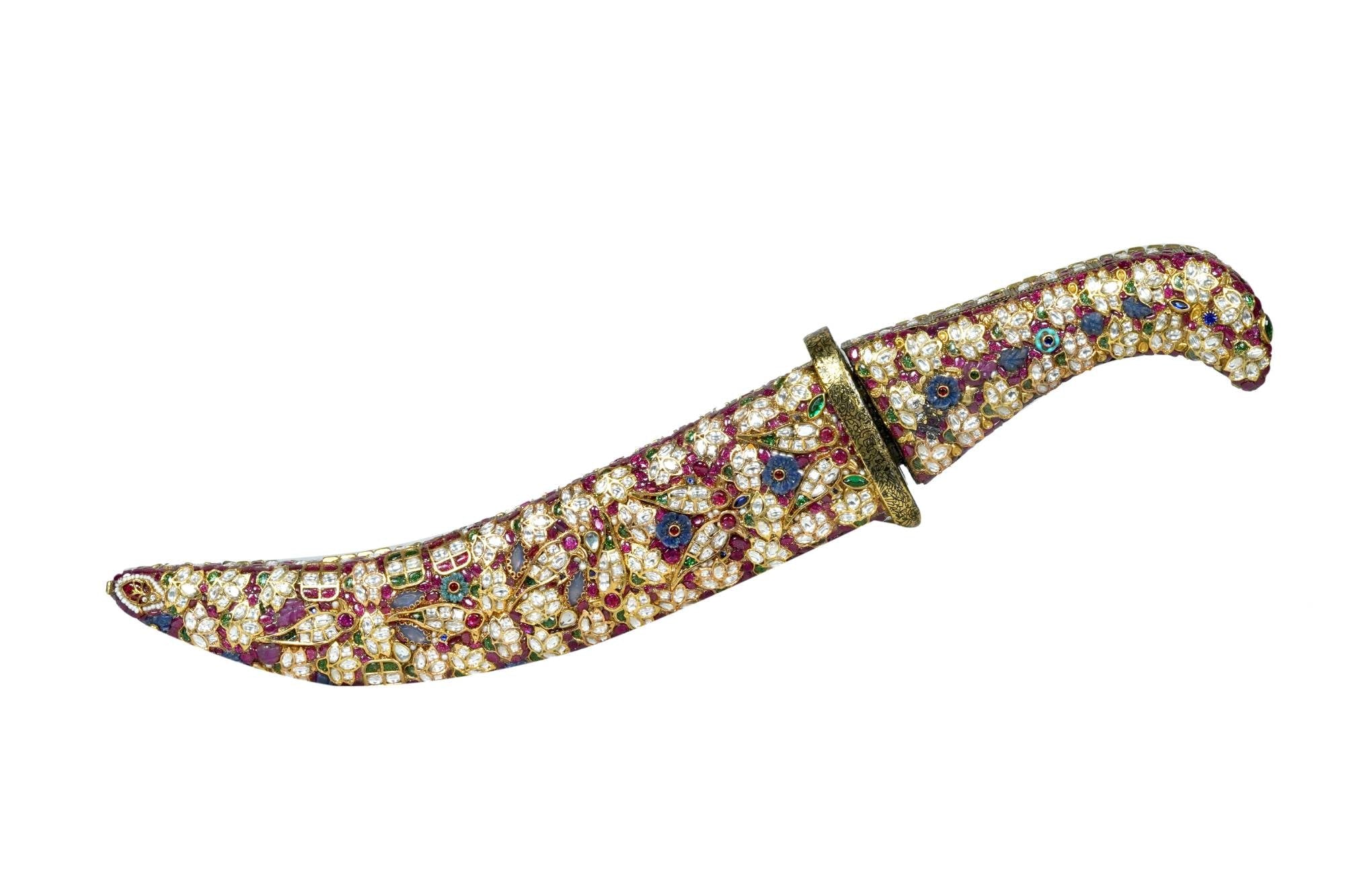 Ornate Gemstone Khanjar Dagger