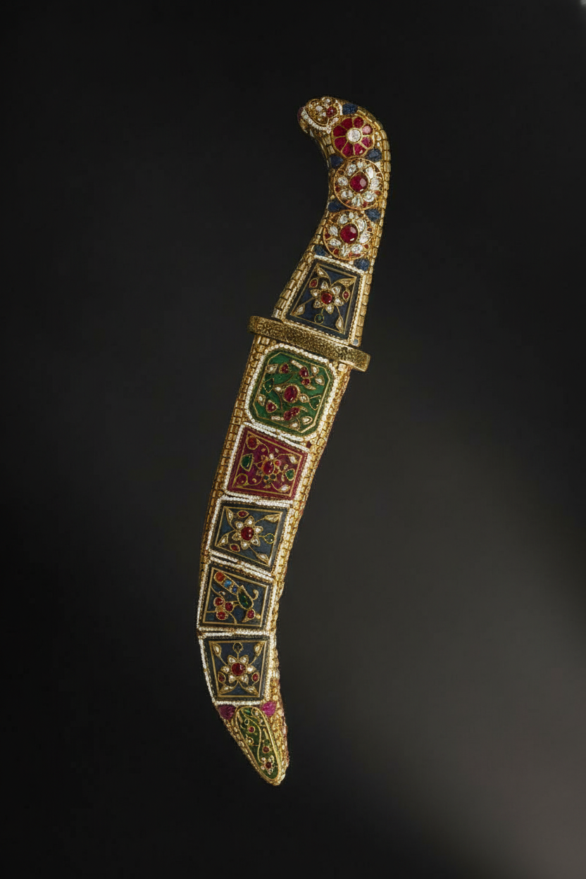 Ornate Gem-Embellished Ceremonial Dagger