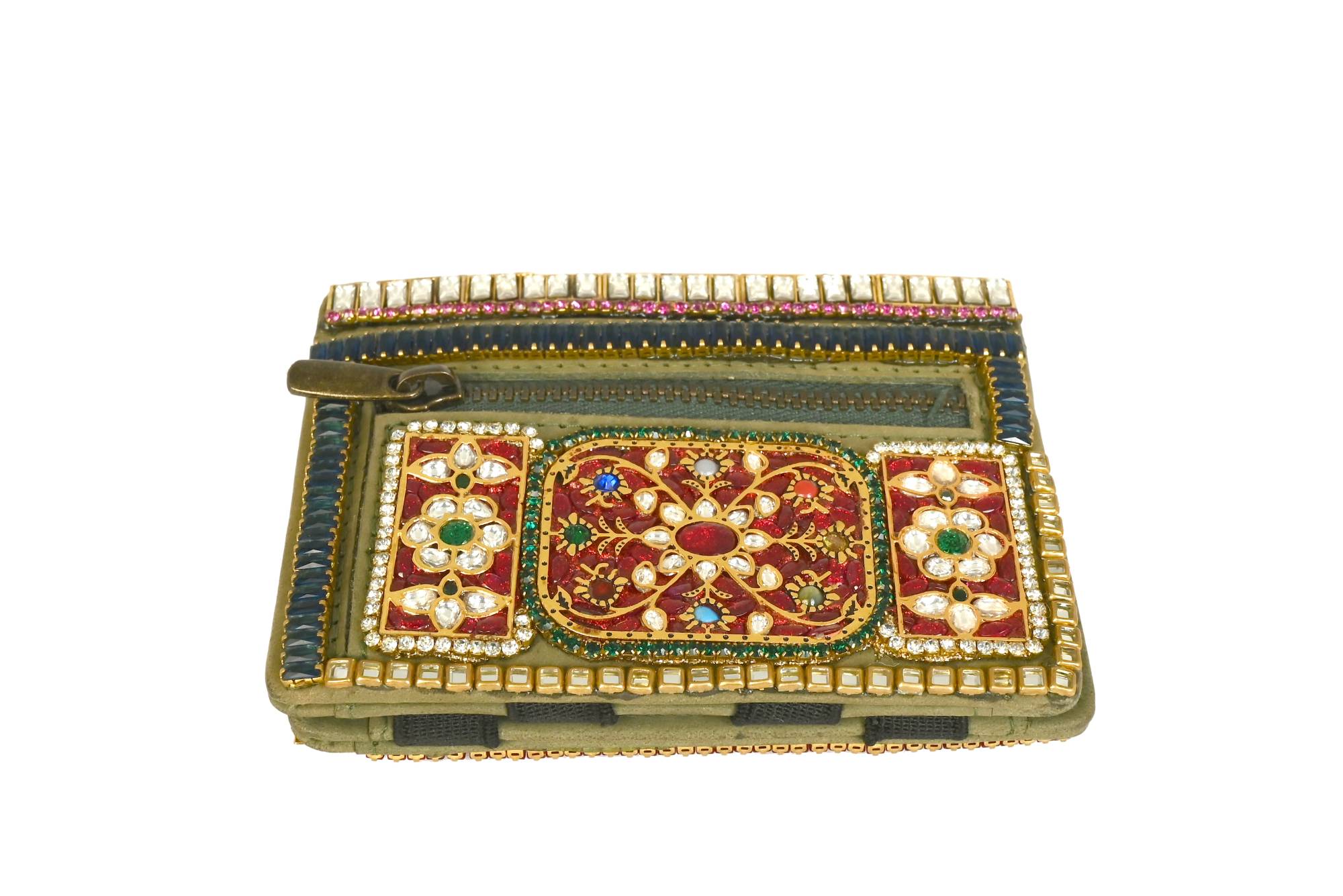 Embellished Gemstone & Beaded Wallet