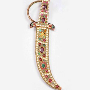 Mughal art Work Sword Studded with Gems Stones